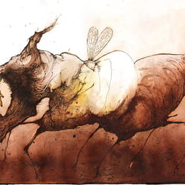 Watercolor illustration: Quarrelsome Gnat